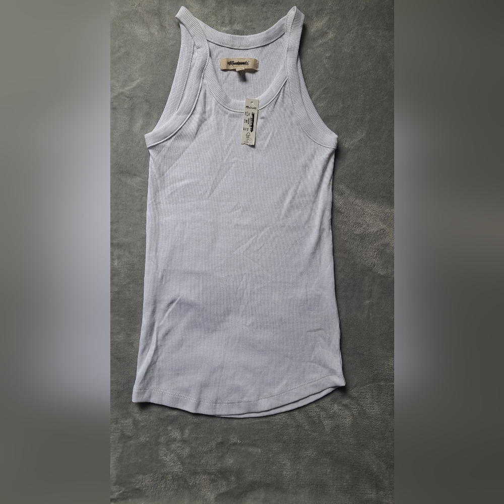 NWT Madewell Brightside Lucia Rib 90s Tank White Size XXS - Picture 3 of 12